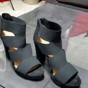 Wedge, open toe heels